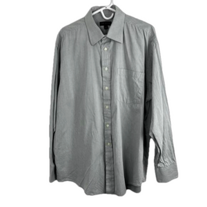 Ted Baker Gray-Blue Cotton Button-Up Dress Shirt